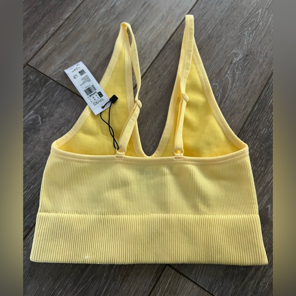 Garage Yellow Ribbed Plunge Tank Top - Picture 3 of 3